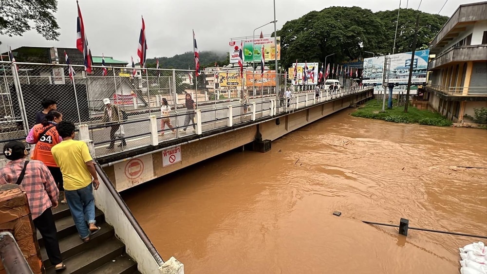 น้ำท่วมที่ ตลาดลมจอย, อำเภอแม่สาย จังหวัดเชียงราย